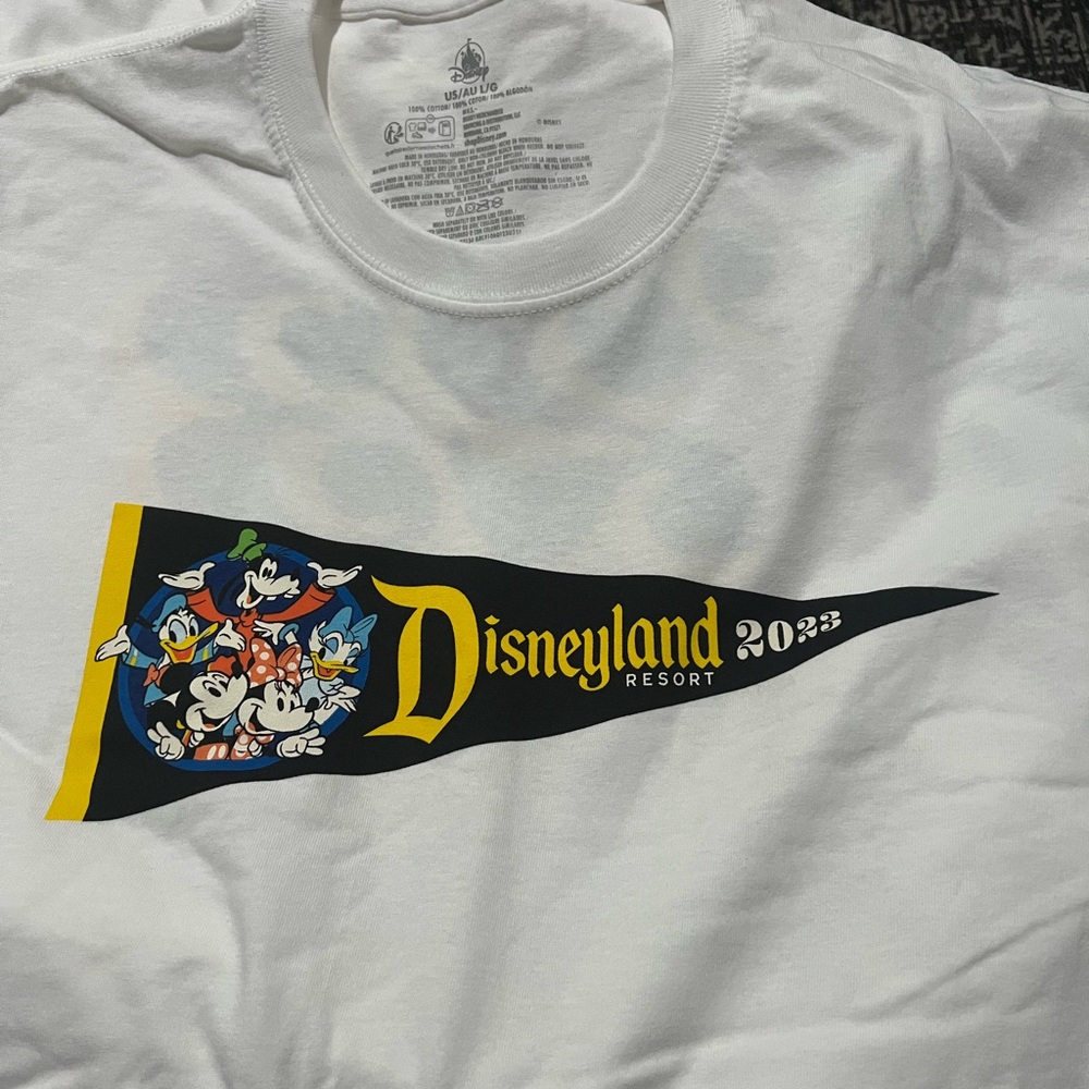 NWT Disneyland Resort 2023 Pennant Flag Long Sleeve T-Shirt